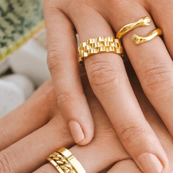 Waterproof chain gold plated ring - Picture 4 of 6